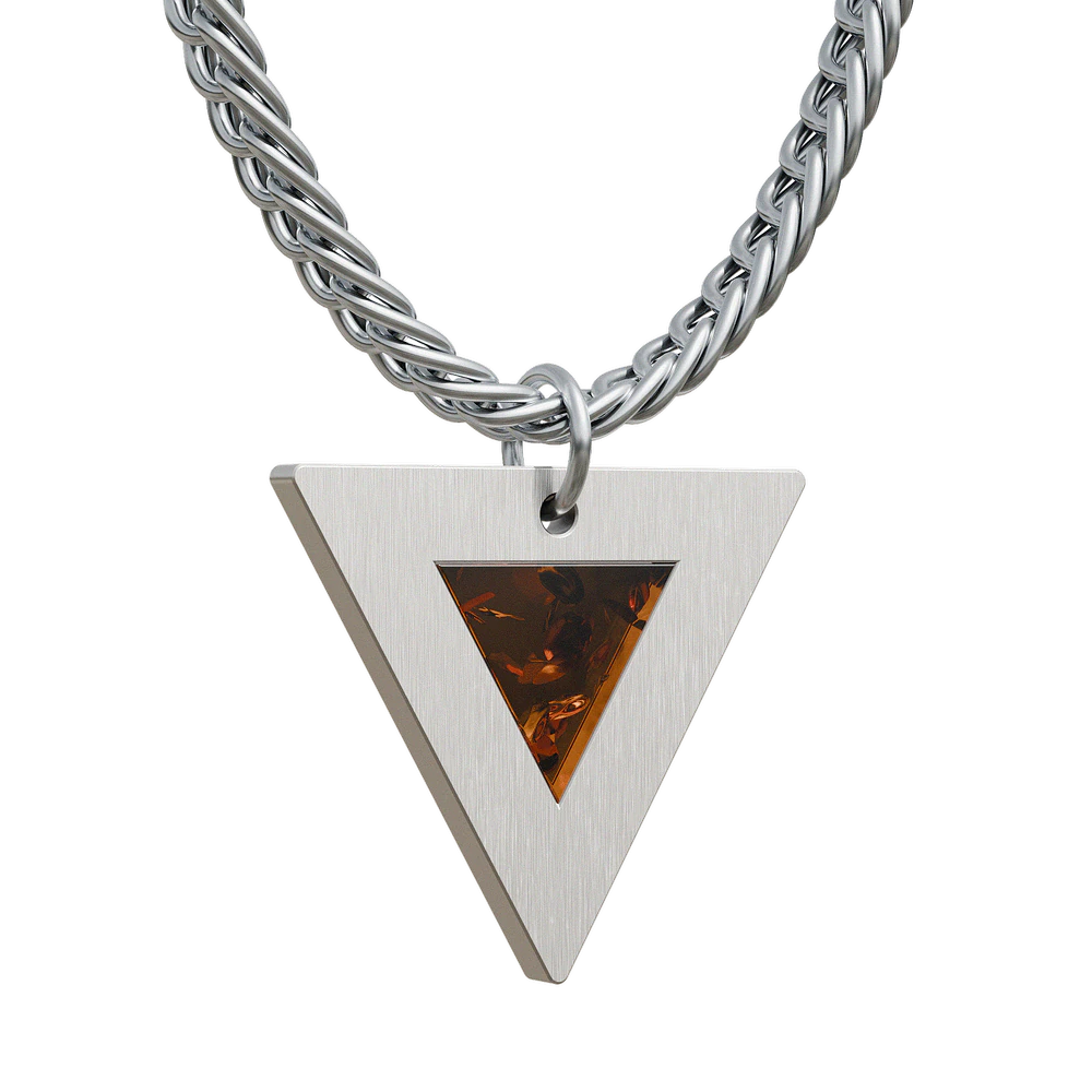 Zawieszka Tytanowa - Triangle Thick Amber