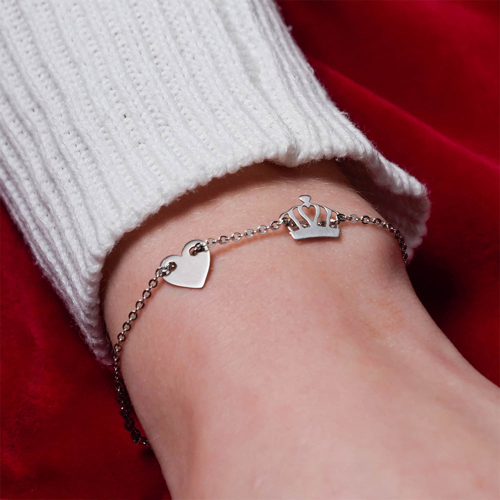 Celebrytka - Serduszko i Korona Silver